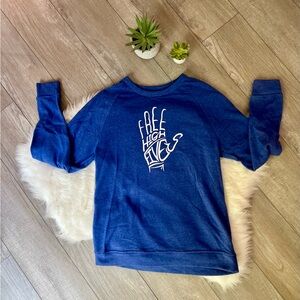 CHIVE | “Free High Fives” Blue Crewneck Unisex Sweatshirt (XL)